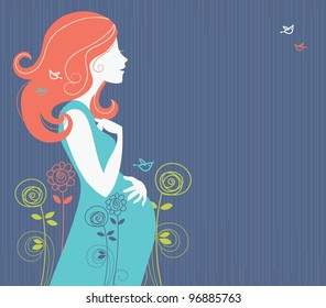 Silhouette of pregnant woman