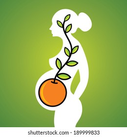 silhouette of pregnant woman with creative idea