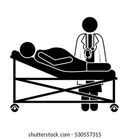 silhouette pregnant woman with doctor
