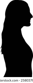 Silhouette of a pregnant woman, profile view, showcasing the beauty of motherhood.