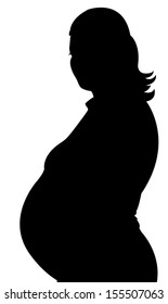 silhouette of a pregnant woman, vector