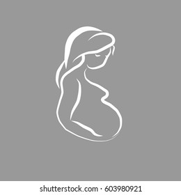 
Silhouette of pregnant woman vector