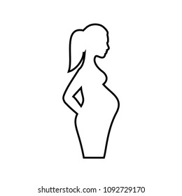 Silhouette Of A Pregnant Woman Vector Icon