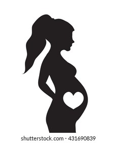 Similar Images, Stock Photos & Vectors of Silhouette of the pregnant