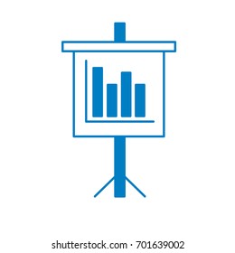 silhouette presentation business document with statistics bars graphy