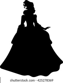 Silhouette, Princess, Vector, Illustration