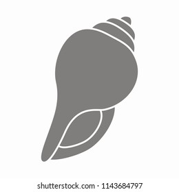 Silhouette print shell scallop. Template for the design of goods with a marine theme.