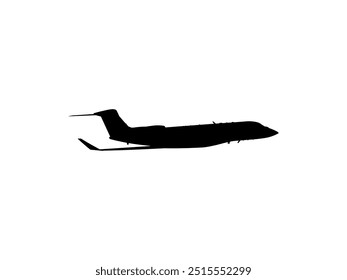 Silhueta do Jato Privado, Aeronave, Avião. Estilo Plano, pode usar para o Logo Gram, Pictograma, Apps, Website, ou Elemento de Design Gráfico. Ilustração de vetor