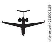 silhouette of private jet vector
