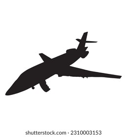 silhouette of private jet vector