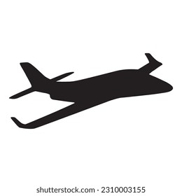 silhouette of private jet vector