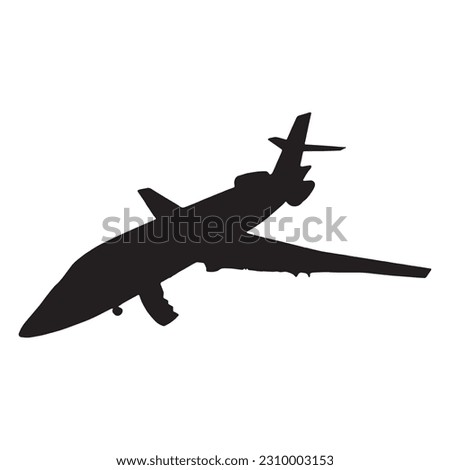 silhouette of private jet vector