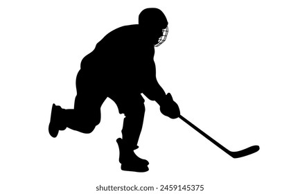 silhouette of professional ice hockey player