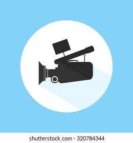Silhouette of professional video camera