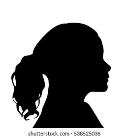 Silhouette profile beautiful girl. Vector.