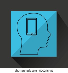 silhouette profile business smartphone concept vector illustration eps 10