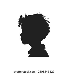 Silueta Perfil de un niño. Diseño de icono de Vector.