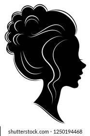 Beauty Girl Silhouette Rose Stock Vector (royalty Free) 73939444