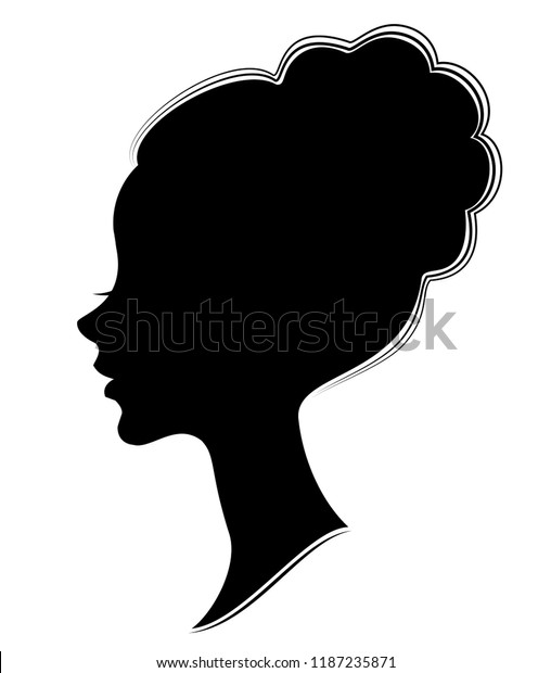 Silhouette Profile Sweet Ladys Head Girl Stock Vector (Royalty Free ...