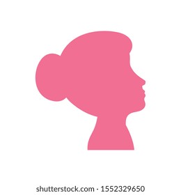 silhouette of profile woman head avatar character vector illustration design