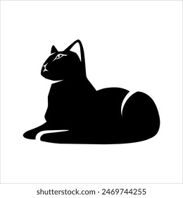 silhouette of a protected cat on a white background with various poses