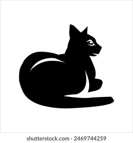 silueta de un gato protegido sobre un fondo blanco con varias poses