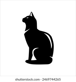 silhouette of a protected cat on a white background with various poses