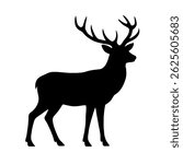 Silhouette of a Proud Stag black vector