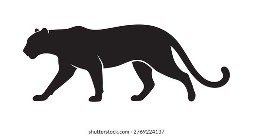 Silhouette of a prowling panther