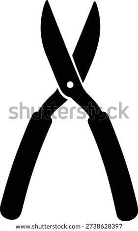 Silhouette pruning shears gardening tool black symbol vector Illustrator