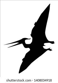 silhouette of pterodactyl, ancient flying monster