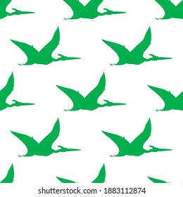 silhouette of pterodactyl, seamless pattern, vector illustration