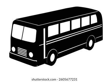 a silhouette public bus in white background