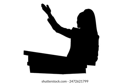 silhouette of public speaker vector illustration