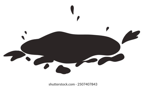 Silhouette puddle of mud or chocolate. Vector illustration