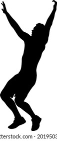 Silhouette of a pull up workout steps on a white background.