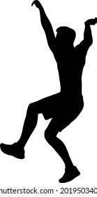 Silhouette of a pull up workout steps on a white background.
