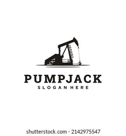 silueta del logotipo del paisaje del jack de bomba, bueno para su industria petrolera