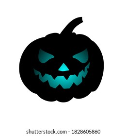 silhouette of pumpkin for halloween, vector illustration