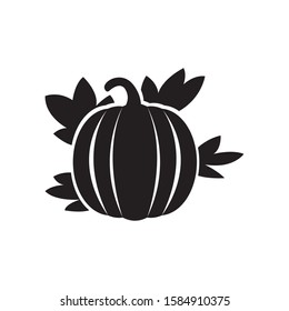 Silhouette of a pumpkin with thanksgiving text - Vector illustration