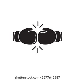 Silhouette of punch vector illustration on background. 
