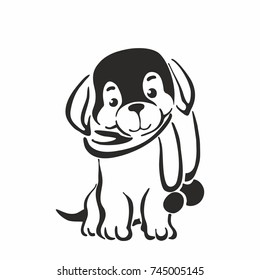silhouette puppy for logo and postcards