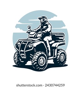 Silueta de Quad Bike Aventura Vehículo Ilustración Vector