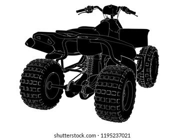silhouette quad bike vector