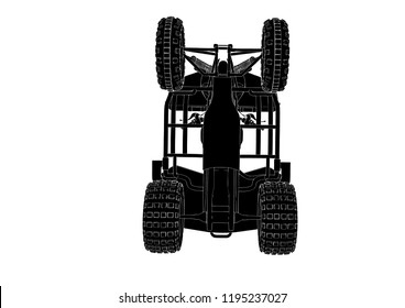 silhouette quad bike vector