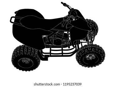 silhouette quad bike vector