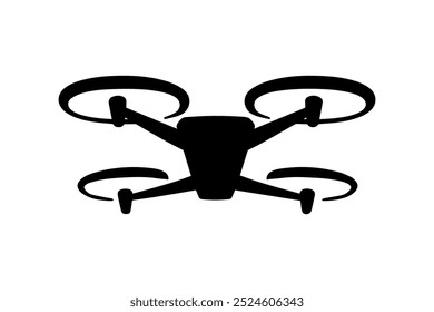 Silhouette of a Quad Drone in Flight. Vector illustration design.