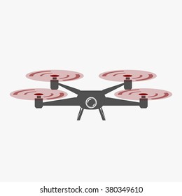 Silhouette of quadrocopter and remote control