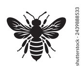 a silhouette of a queen bee on a white background