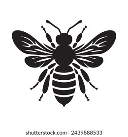 a silhouette of a queen bee on a white background